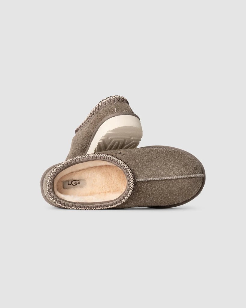 サンダル TASMAN SHAGGY SUEDE MULE UGG Tasman Shaggy Suede Slipper Smoke Plume Size 7M/8W