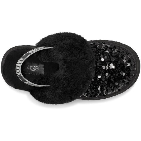 Chunky Sequin Slippers Ugg Slippers Glitter Black Girls' Funkette
