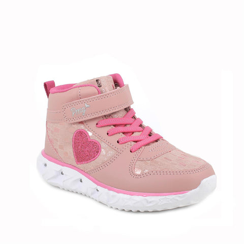 Girls' Lite Up Heart Hi-Top Sneaker