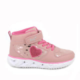 Girls' Lite Up Heart Hi-Top Sneaker