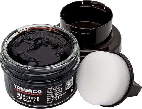 Tarrago Self Shine Shoe Polish with Applicator – Quick Shine Shoe Cream for Leather Boots and Shoes - 1.76 Fl. Oz