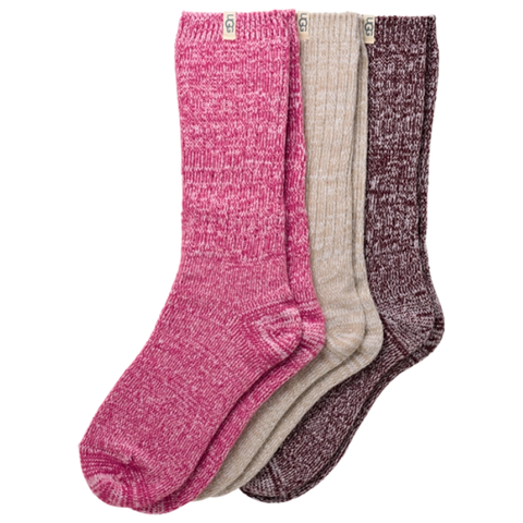 Women's Rib Knit Slouchy Crew 3 Pack