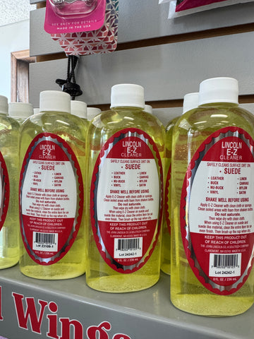 Lincoln E-Z Cleaner -The Original All-Purpose Cleaner for Leather, Suede, Fabric- Removes Dirt, Salt Stains 8oz Made in USA