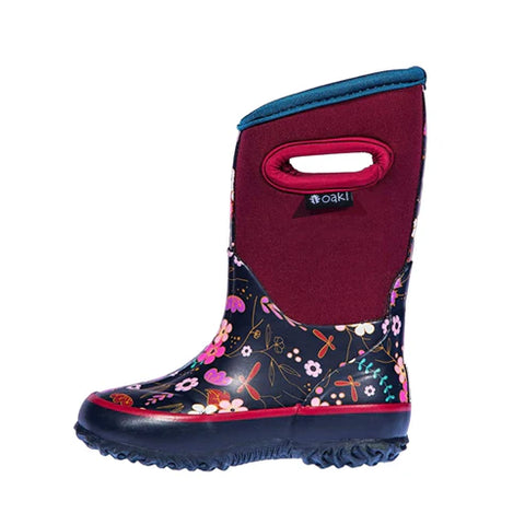 Girls' Midnight Floral Neoprene Rain/Snow Boots